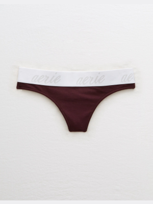 Aerie Cotton Logo Thong Underwear