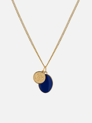 Heritage Necklace, Gold Vermeil/blue