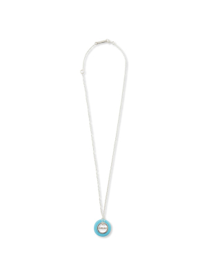 Ambush Carved Stones Charm Necklace - Light Blue/silver