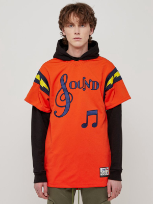 The Sound Football Jersey Hoodie In Orange