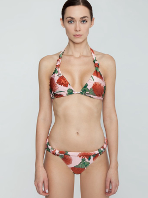 Long Triangle Bikini Top - Fiore Rose Print