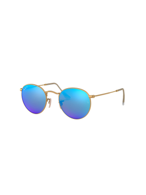 Ray-ban Rb3447 112/4l Unisex Round Lifestyle Sunglasses Gold