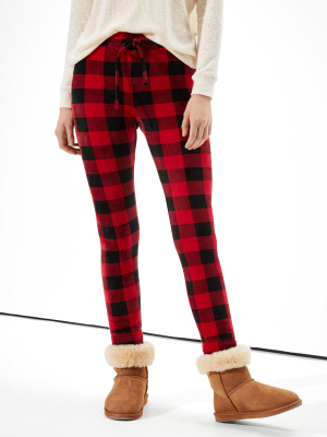 Ae Plaid Velvet Super High-waisted Legging