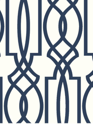 Deco Lattice Peel-and-stick Wallpaper In Navy By Nextwall