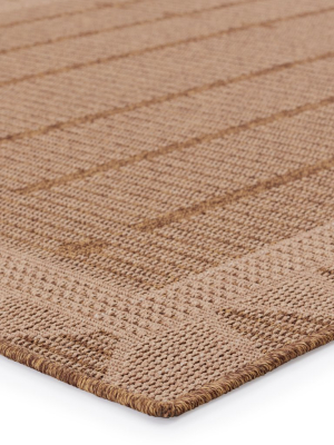 Akamai Indoor/outdoor Border Beige & Light Brown Rug