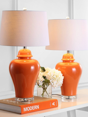 Set Of 2) 27.25" Winnie Ceramic Urn Table Lamp (includes Energy Efficient Light Bulb) - Jonathan Y