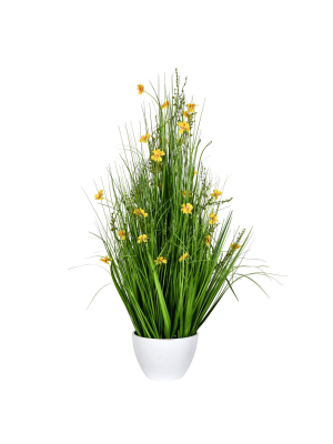 Vickerman Artificial Potted Artificial Cosmos And Grass