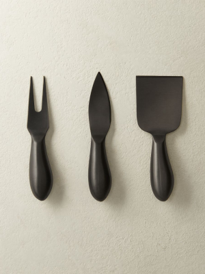 Helms Black Cheese Knives Set Of 3