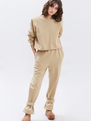 Tab Cuff Sweatpants - Camel