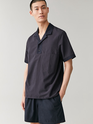 Camp Collar Organic Cotton-linen Shirt