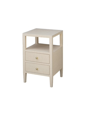 Roscoe Side Table Natural Grasscloth