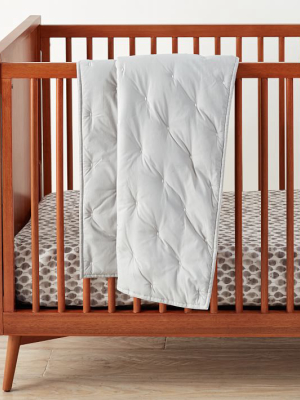 Washed Cotton Percale Toddler Quilt - Platinum