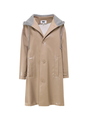 Mm6 Maison Margiela Two-tone Hooded Coat