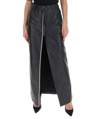 Saint Laurent Embellished Slit Maxi Skirt