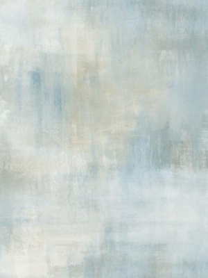 Watercolor Tonal Wallpaper In Blue And Grey From The L'atelier De Paris Collection By Seabrook