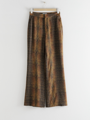 Flowy Tailored Croco Trousers