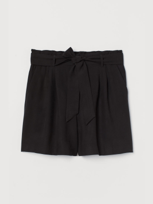 H&m+ Shorts With Tie Belt