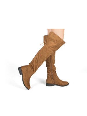 Zion-17bxxx Coffee Stretched Knee High Boots
