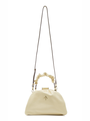 Demi Ruched Leather Top Handle Bag