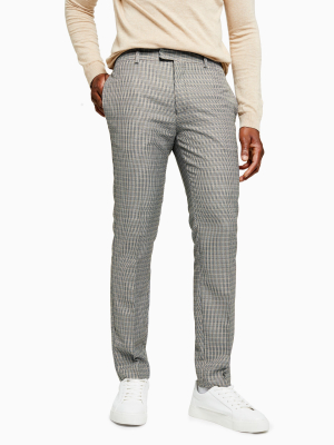 Mustard And Blue Check Skinny Dress Pants