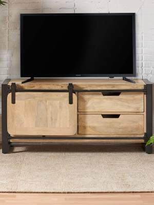 49" Gorman Boho Tv Stand Natural/black - Christopher Knight Home