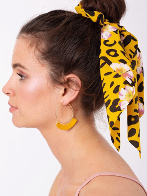 Floral & Animal Mix Print Ponytail Scrunchy