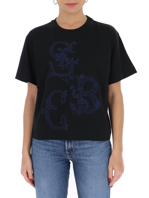 See By Chloé Embroidered Monogram T-shirt