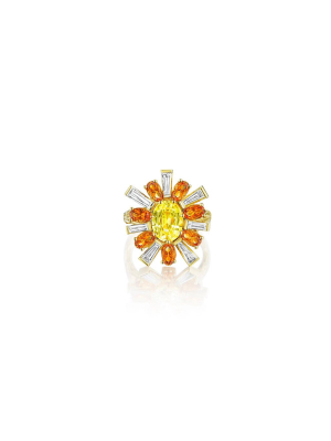 Wonderland Ballerina Citrine & Sapphire Ring