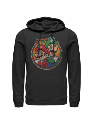 Men's Nintendo Mario Luigi Back To Back Pull Over Hoodie