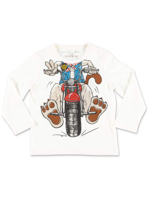 Stella Mccartney Kids Doggie Rider Print Long Sleeve T-shirt