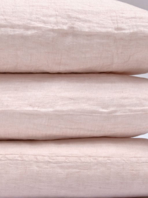 Camille Linen Duvet Cover - Pink