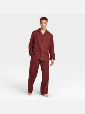 Men's Flannel Pajama Set - Goodfellow & Co™ Burgundy Heather