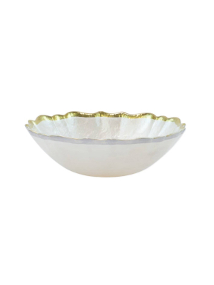 Vietri Viva Baroque Glass Small Bowl - White