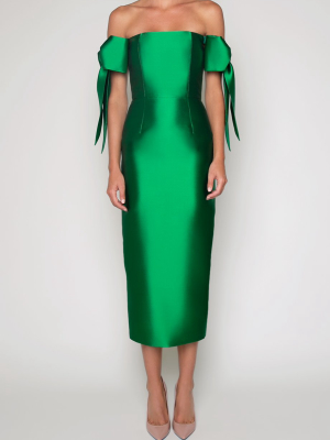 Isabella Silk And Wool Midi Dress