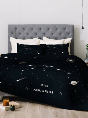 Cuss Yeah Designs Aquarius Star Constellation Comforter Set - Deny Designs