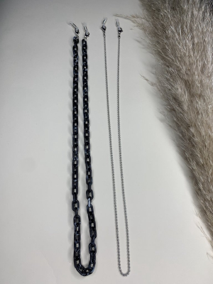 Mask Chains In Tortoise Black And Silver (2 Pack)