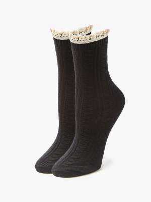 Lace-trim Crew Socks