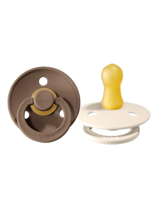 Bibs Pacifier 2 Pack: Dark Oak + Ivory