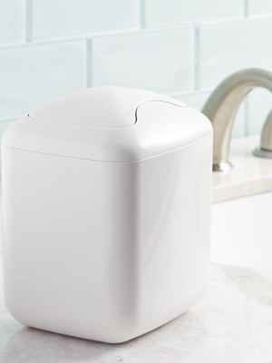 Mdesign Mini Trash Can With Swing Lid For Bath Vanity