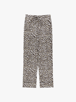 Leopard Classic Cotton Pyjama Bottoms Yellow