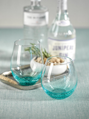 Aqua Bubble Stemless All Purpose Glass