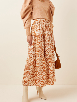 Chantal Printed Silk Taffeta Midi Skirt