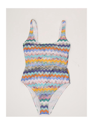 Missoni Mare Embroidered Scoop-neck Swimsuit