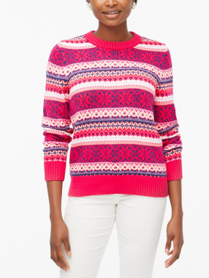 Cotton Allover Fair Isle Crewneck Sweater