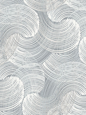 Karson Swirling Geometric Wallpaper In Slate From The Scott Living Collection By Brewster Home Fashions