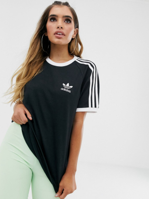 Adidas Originals Adicolor Three Stripe T-shirt In Black