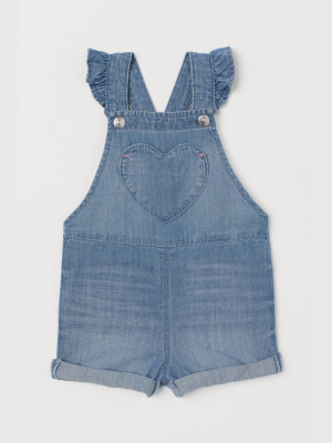 Ruffle-trimmed Overall Shorts