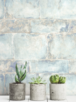 Provence Wallpaper In Blue And Sand From The Solaris Collection By Mayflower Wallpaper