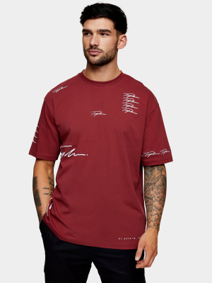 Signature Burgundy Print T-shirt