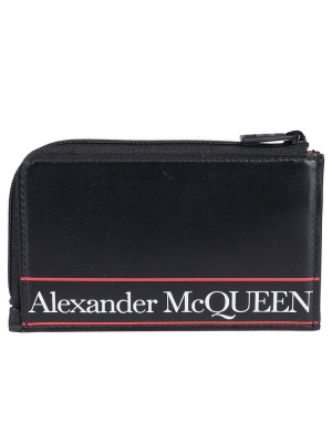 Alexander Mcqueen Printed Logo Zipped Wallet